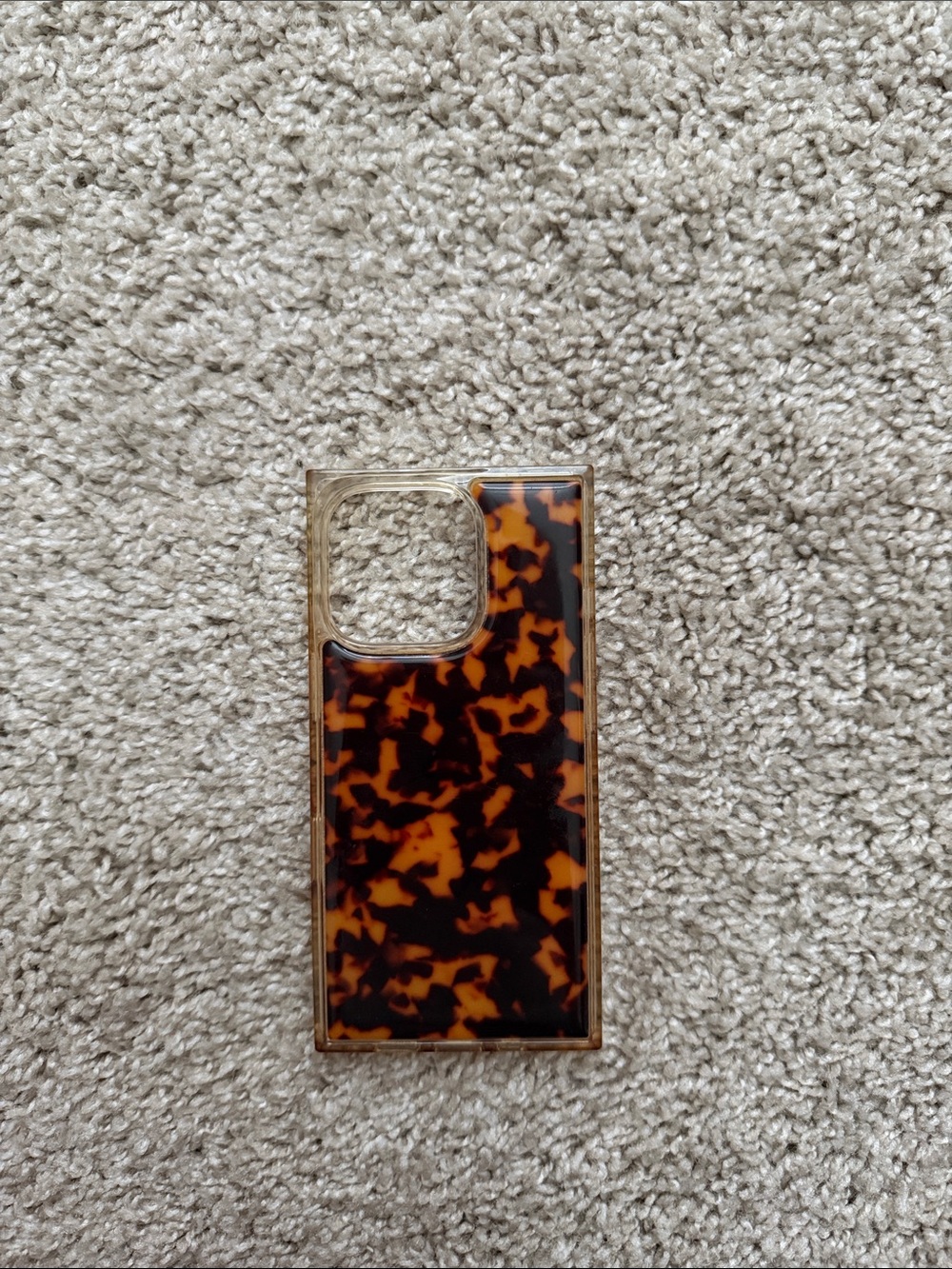 Flaunt Tortoiseshell Square iPhone 16 Pro Case - Brown/Black
